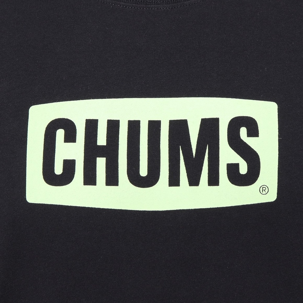 チャムス（CHUMS）（メンズ）高耐久 長袖Tシャツ ロンT ロゴロングスリーブTシャツ CH01-2273-K073 ブラック×グリーン 綿100 厚手