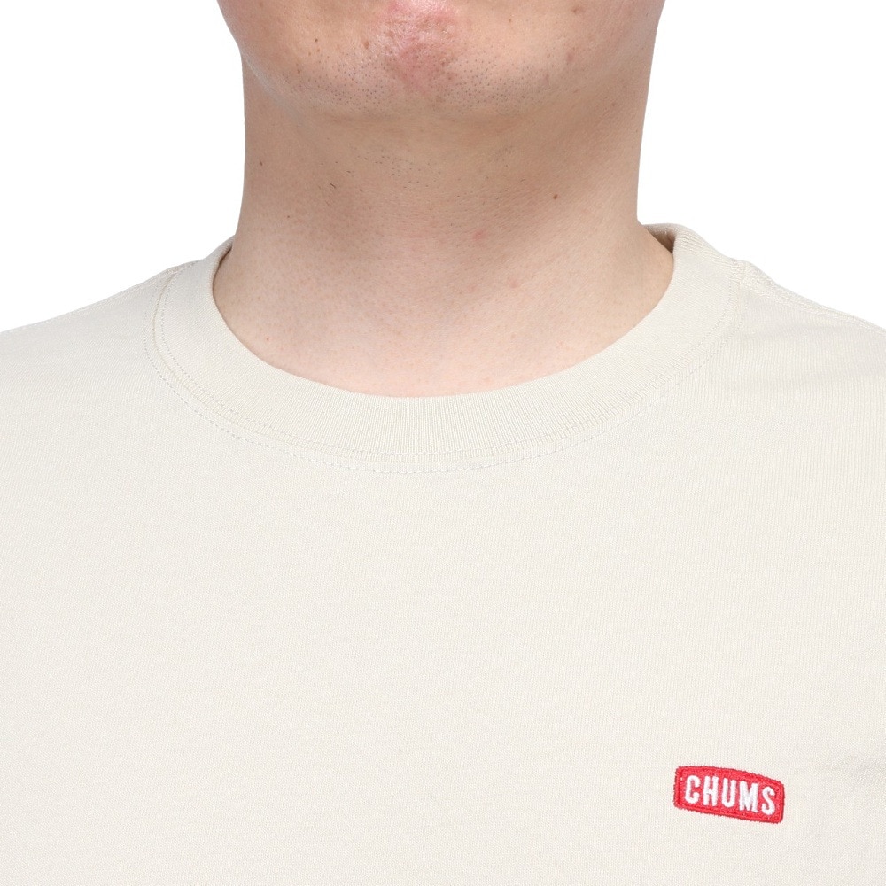 チャムス（CHUMS）（メンズ）高耐久 長袖Tシャツ ロンT HWYCロングスリーブTシャツ CH01-2276-G076 ベージュ 綿100 袖ロゴ