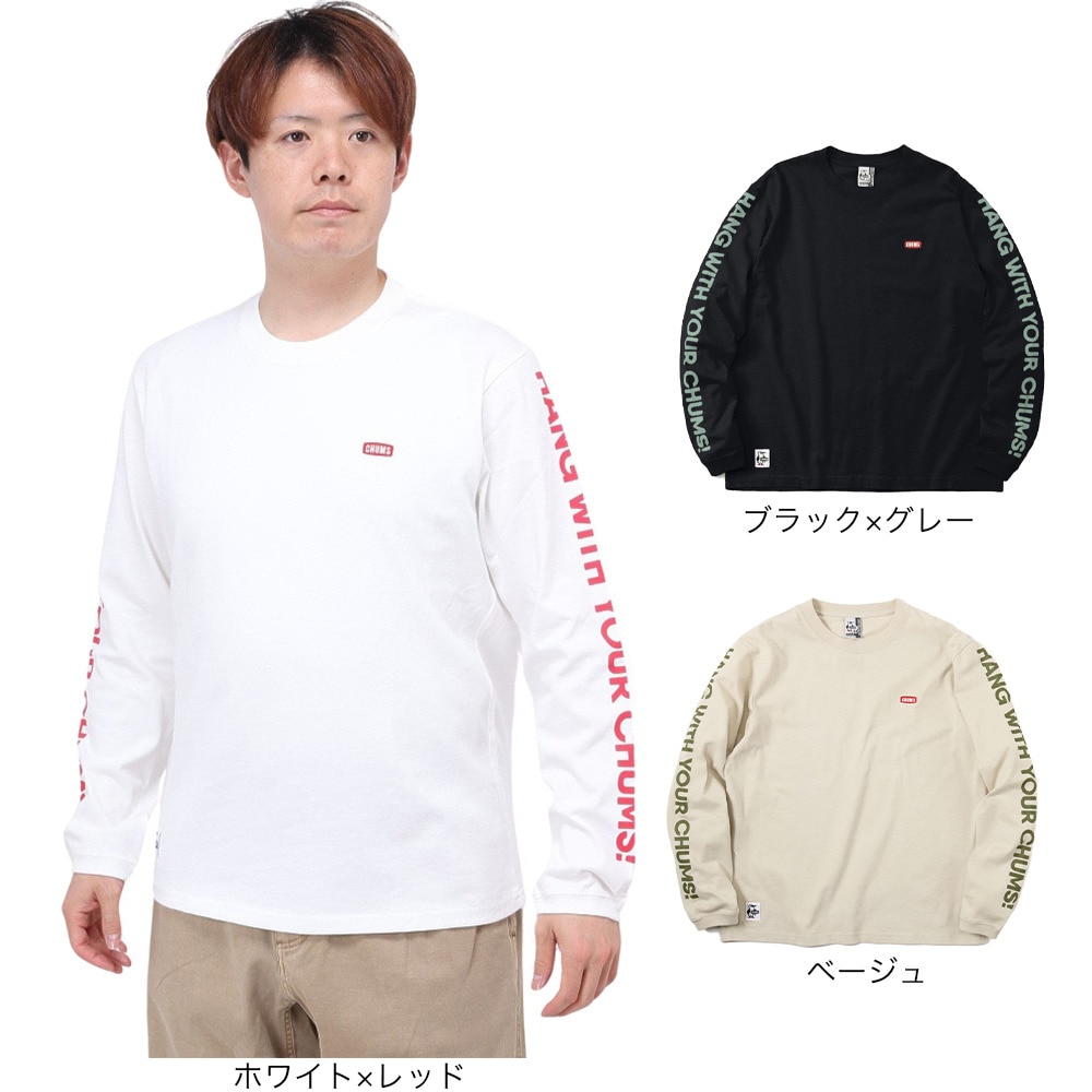 チャムス（CHUMS）（メンズ）高耐久 長袖Tシャツ ロンT HWYCロングスリーブTシャツ CH01-2276-K069 ブラック 綿100 袖ロゴ