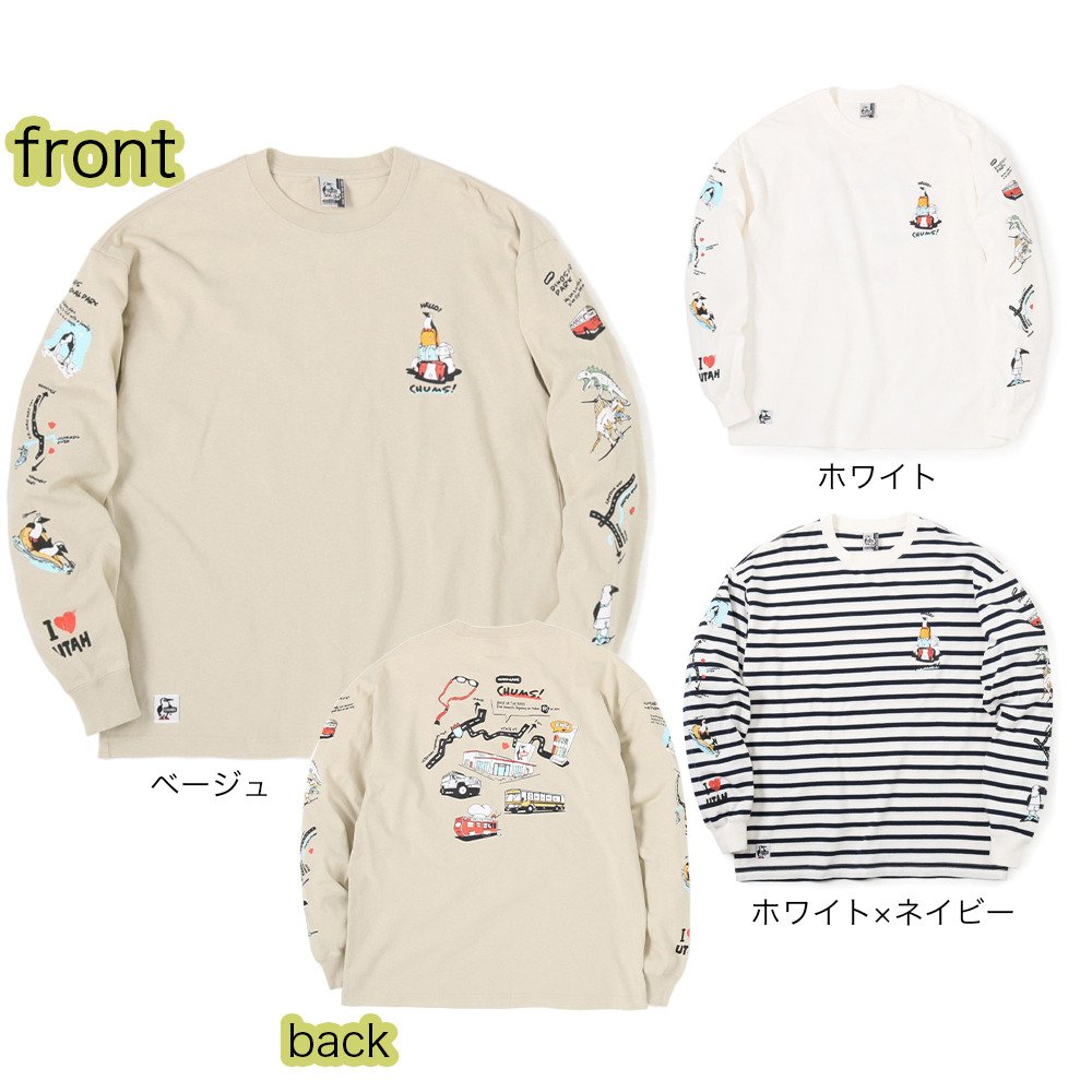 チャムス（CHUMS）（メンズ）オーバーサイズドユタツアー ロングスリーブTシャツ CH01-2346-G057