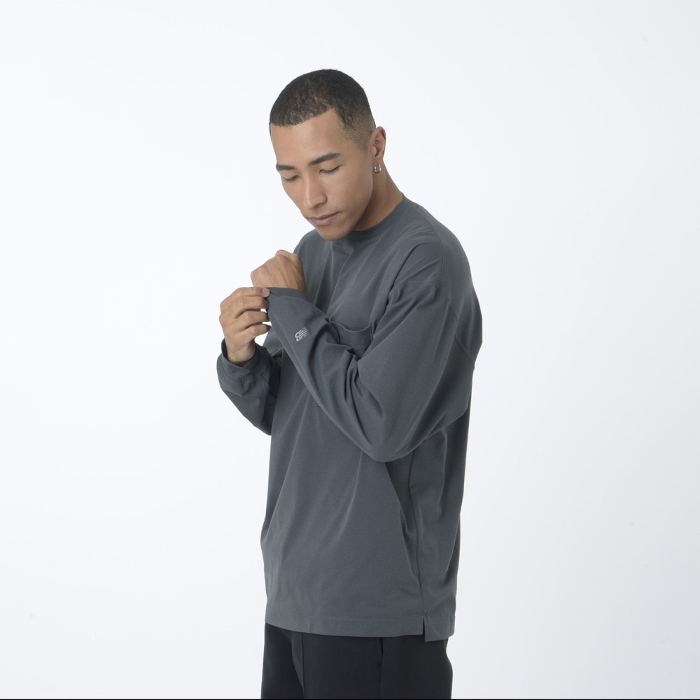 ニューバランス（new balance）（メンズ）長袖Tシャツ ラッシュガード MT1996 ロングTシャツ AMT45018 ACK ブラック 吸汗速乾 透けにくい