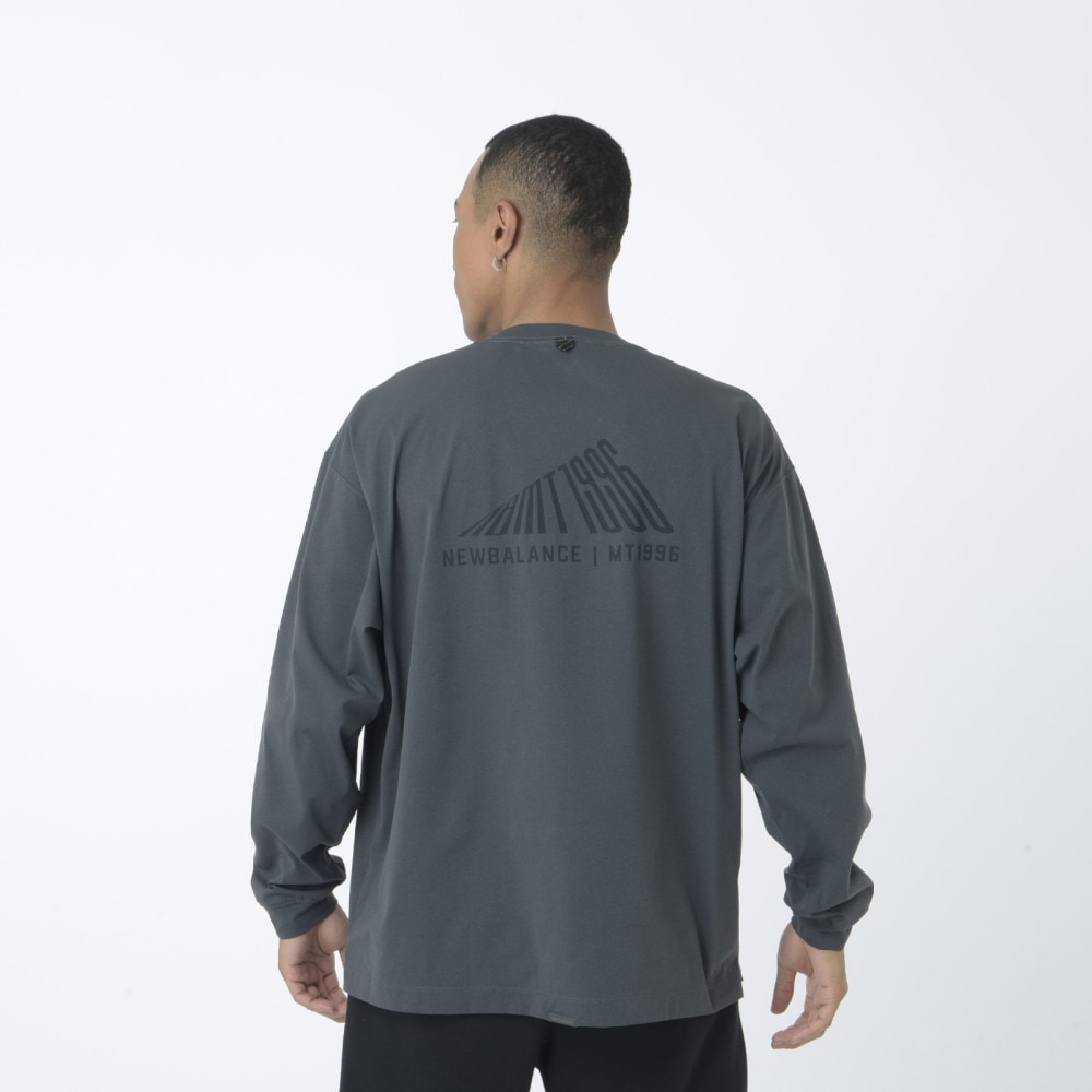 ニューバランス（new balance）（メンズ）長袖Tシャツ ラッシュガード MT1996 ロングTシャツ AMT45018 ACK ブラック 吸汗速乾 透けにくい