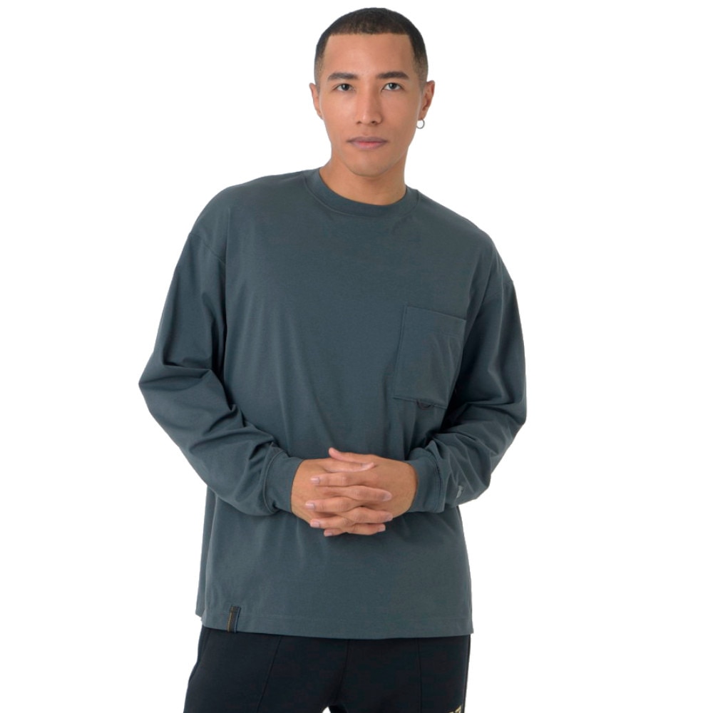 ニューバランス（new balance）（メンズ）長袖Tシャツ ラッシュガード MT1996 ロングTシャツ AMT45018 ACK ブラック 吸汗速乾 透けにくい