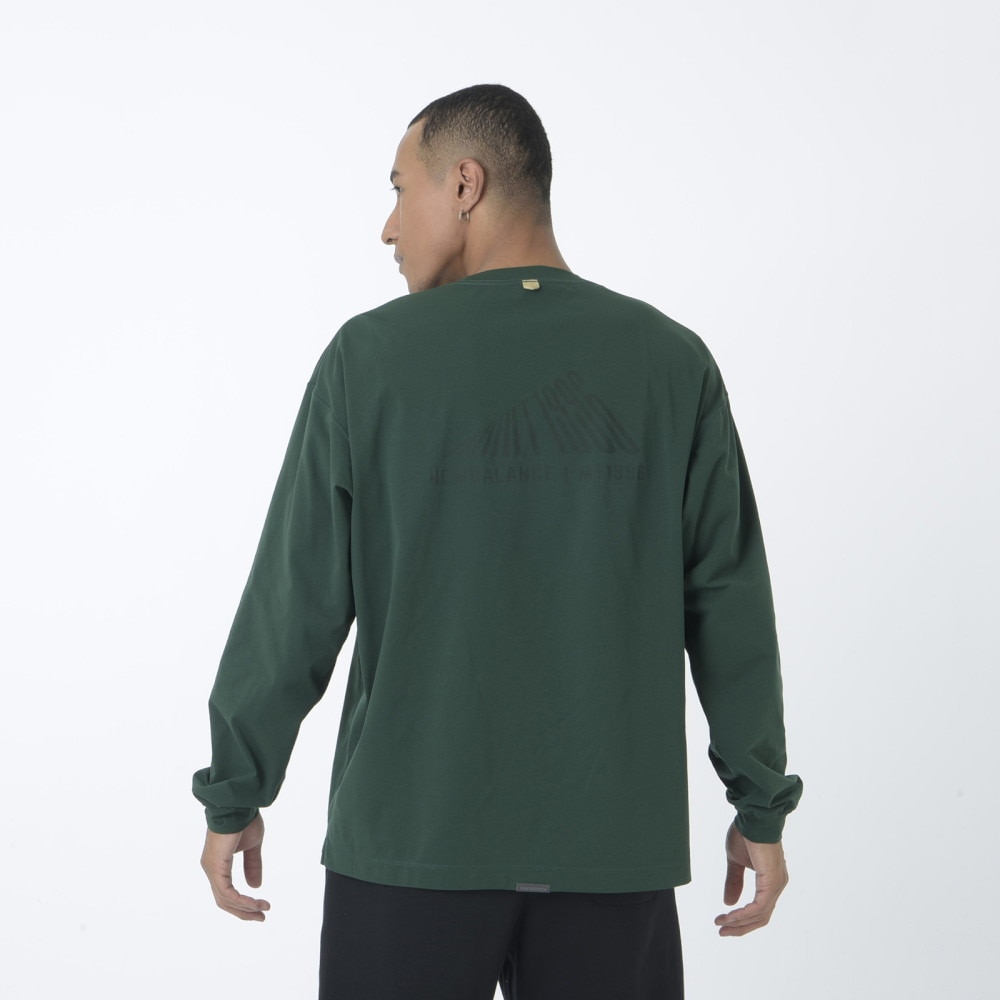 ニューバランス（new balance）（メンズ）長袖Tシャツ ラッシュガード MT1996 ロングTシャツ AMT45018 NWG グリーン 吸汗速乾 透けにくい