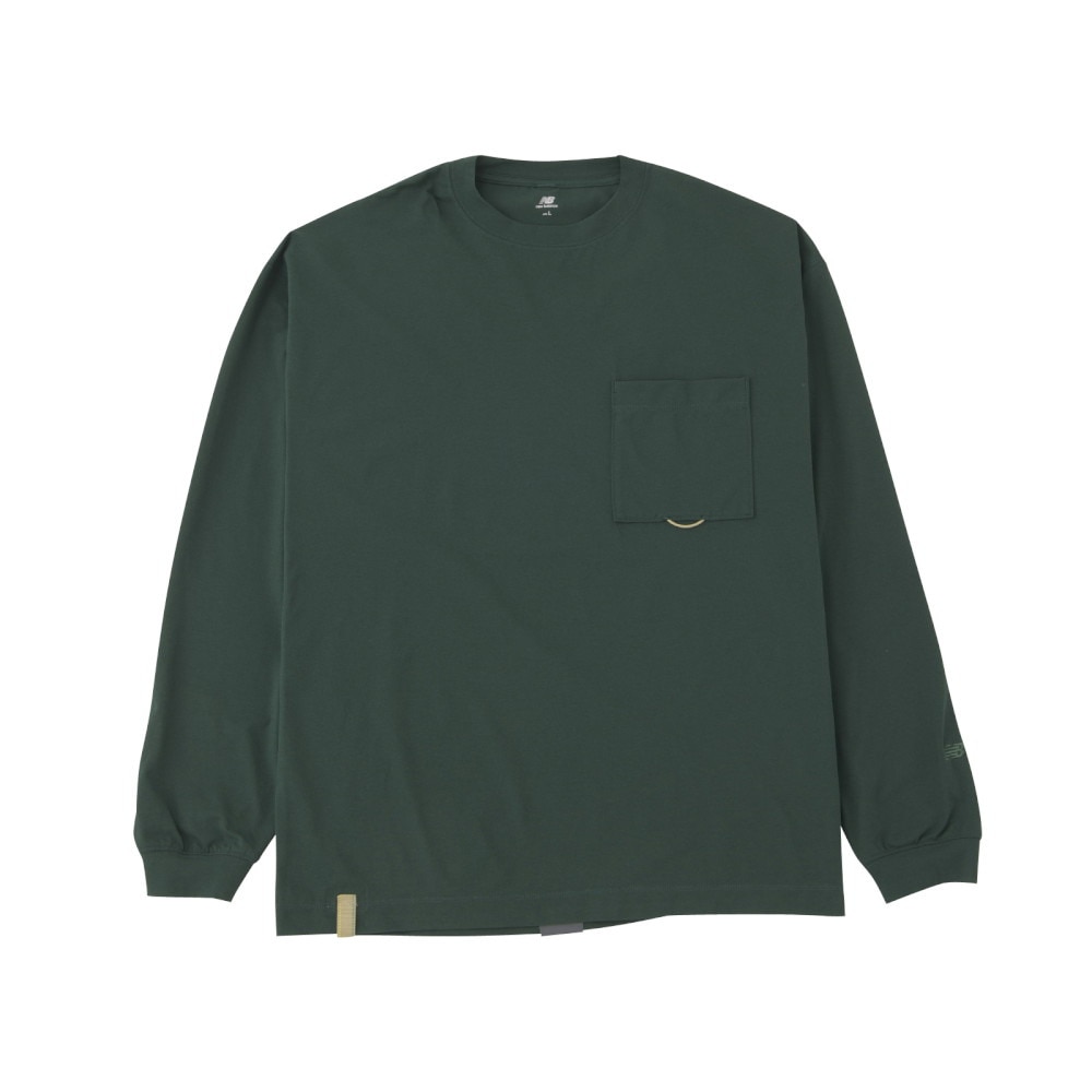 ニューバランス（new balance）（メンズ）長袖Tシャツ ラッシュガード MT1996 ロングTシャツ AMT45018 NWG グリーン 吸汗速乾 透けにくい