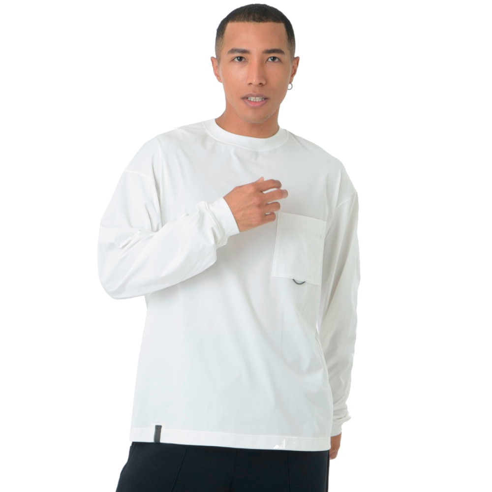 ニューバランス（new balance）（メンズ）長袖Tシャツ ラッシュガード MT1996 ロングTシャツ AMT45018 WT ホワイト 吸汗速乾 透けにくい