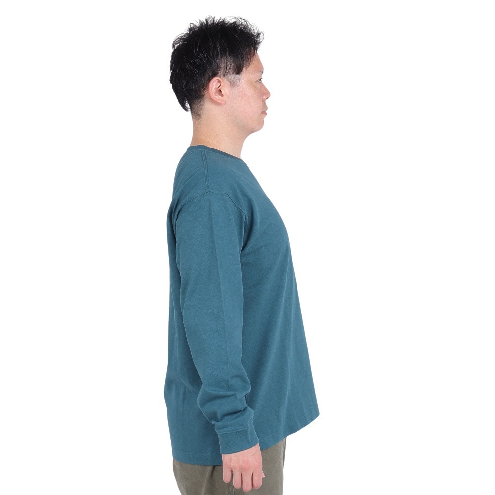 ジャックウルフスキン（JackWolfskin）（メンズ）長袖Tシャツ ロンT ポケット ロングスリーブTシャツ 5022585-4299 グリーン 耐久性 綿100