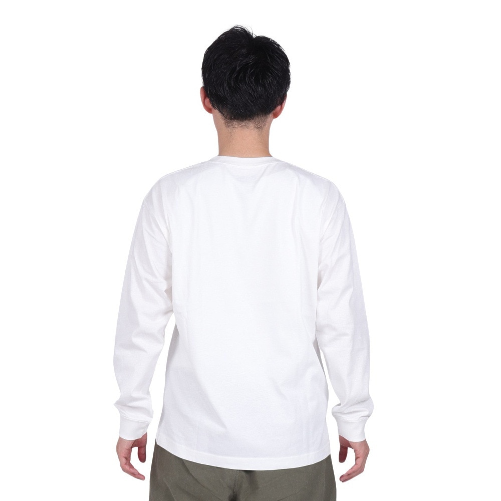 ジャックウルフスキン（JackWolfskin）（メンズ）長袖Tシャツ ロンT ポケット ロングスリーブTシャツ 5022585-5055 ホワイト 耐久性 綿100