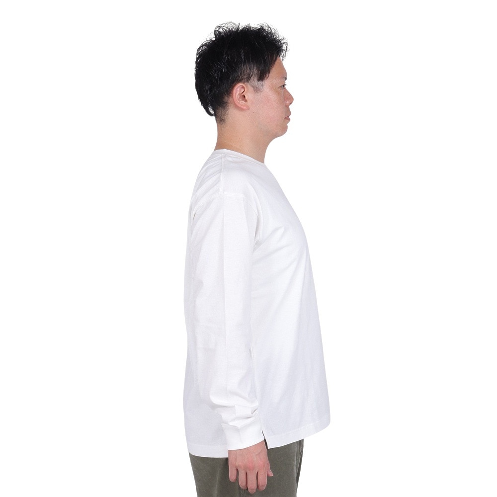 ジャックウルフスキン（JackWolfskin）（メンズ）長袖Tシャツ ロンT ポケット ロングスリーブTシャツ 5022585-5055 ホワイト 耐久性 綿100