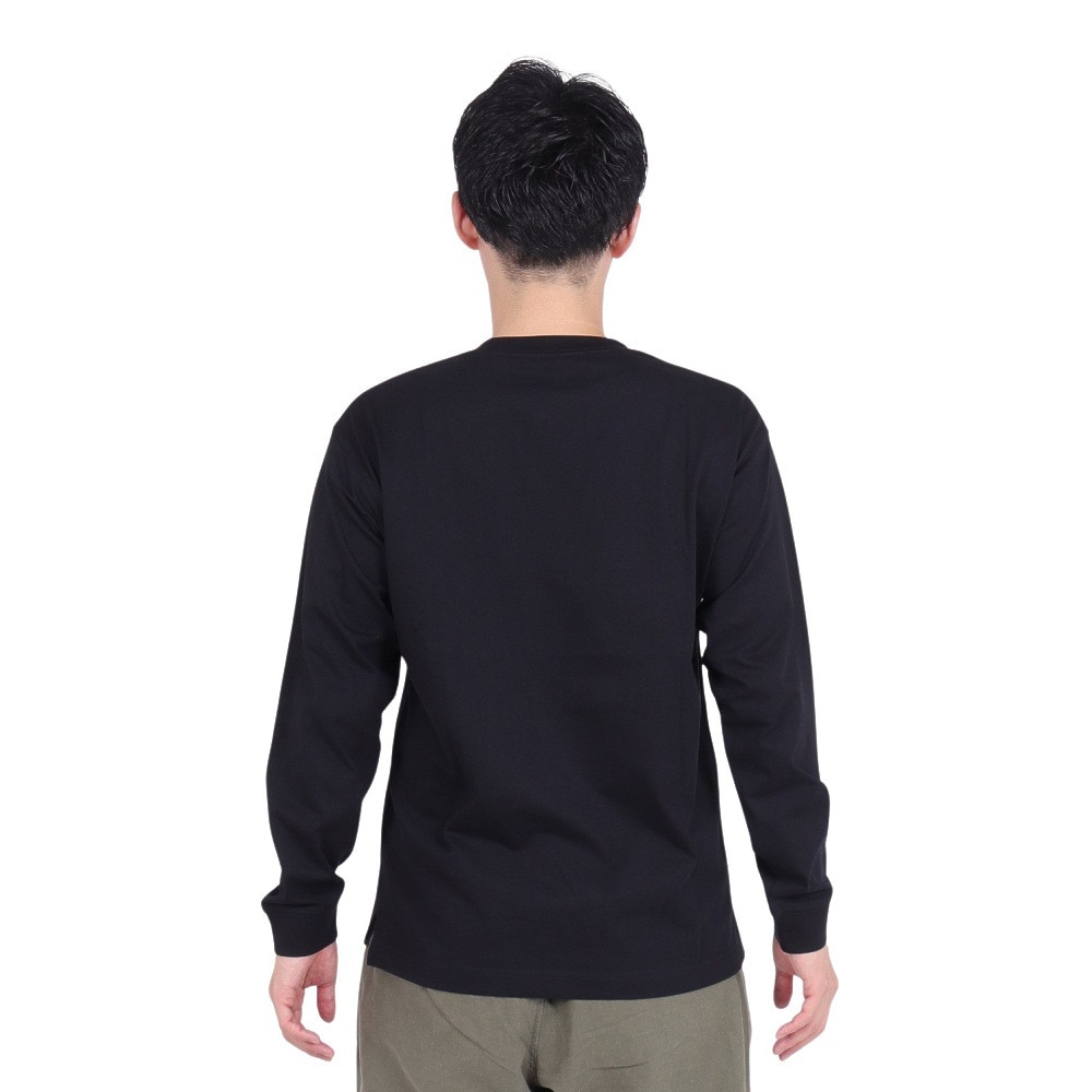 ジャックウルフスキン（JackWolfskin）（メンズ）長袖Tシャツ ロンT ポケット ロングスリーブTシャツ 5022585-6000 ブラック 耐久性 綿100