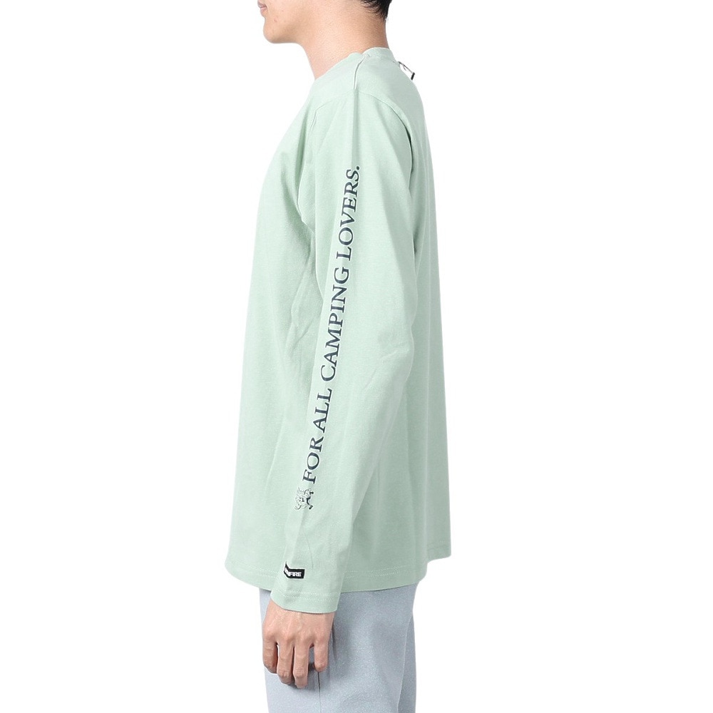 ボンファイア（Bonfire）（メンズ）速乾 ドライ 長袖Tシャツ ロンT キャンピングラヴァーズTシャツ 50BNF4SCD2310 MNT ミント 袖プリント