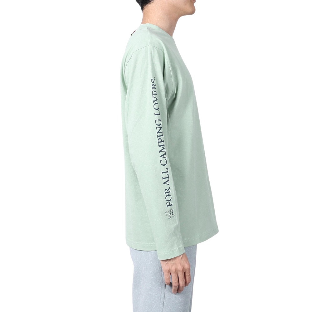 ボンファイア（Bonfire）（メンズ）速乾 ドライ 長袖Tシャツ ロンT キャンピングラヴァーズTシャツ 50BNF4SCD2310 MNT ミント 袖プリント