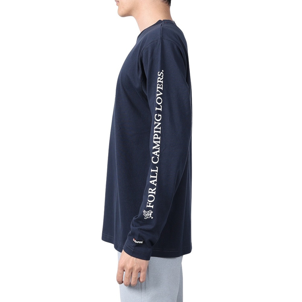 ボンファイア（Bonfire）（メンズ）速乾 ドライ 長袖Tシャツ ロンT キャンピングラヴァーズTシャツ 50BNF4SCD2310 NVY ネイビー 袖プリント