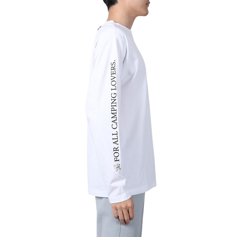 ボンファイア（Bonfire）（メンズ）速乾 ドライ 長袖Tシャツ ロンT キャンピングラヴァーズTシャツ 50BNF4SCD2310 WHT ホワイト 袖プリント