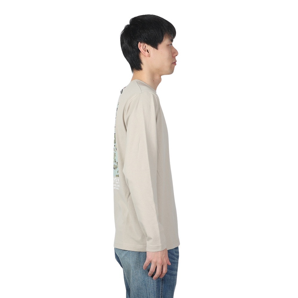 ボンファイア（Bonfire）（メンズ）速乾 ドライ バックプリント 長袖Tシャツ RAINBOW TROUT ニジマス 50BNF4SCD2311 BEG ベージュ