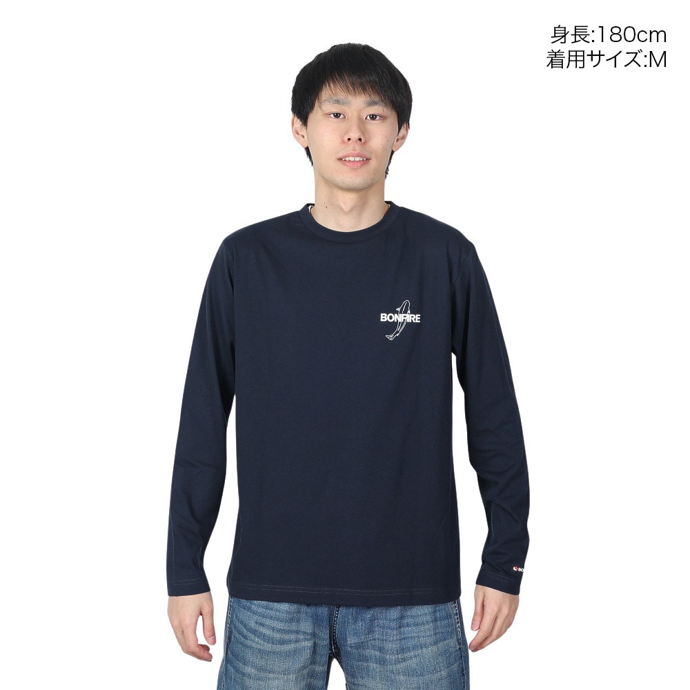 ボンファイア（Bonfire）（メンズ）速乾 ドライ バックプリント 長袖Tシャツ RAINBOW TROUT ニジマス 50BNF4SCD2311 NVY ネイビー