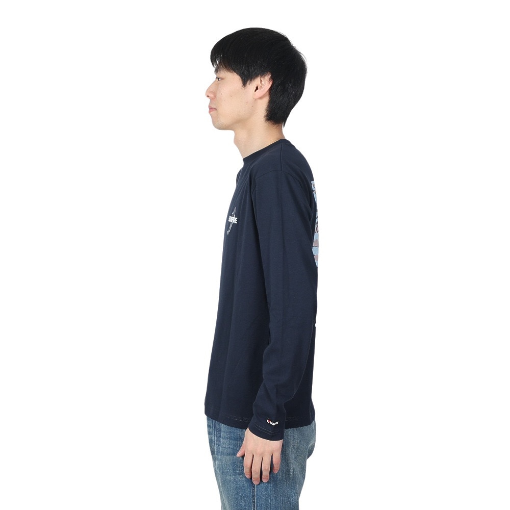 ボンファイア（Bonfire）（メンズ）速乾 ドライ バックプリント 長袖Tシャツ RAINBOW TROUT ニジマス 50BNF4SCD2311 NVY ネイビー