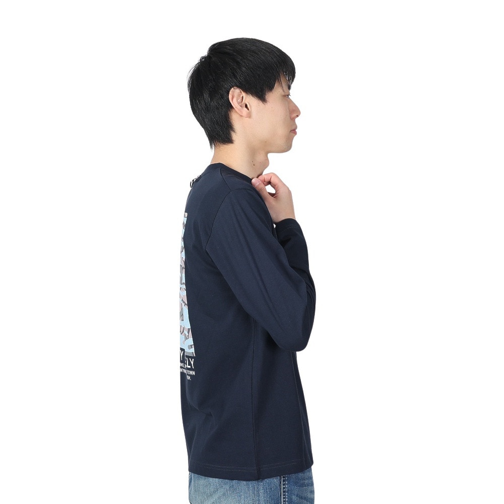 ボンファイア（Bonfire）（メンズ）速乾 ドライ バックプリント 長袖Tシャツ RAINBOW TROUT ニジマス 50BNF4SCD2311 NVY ネイビー