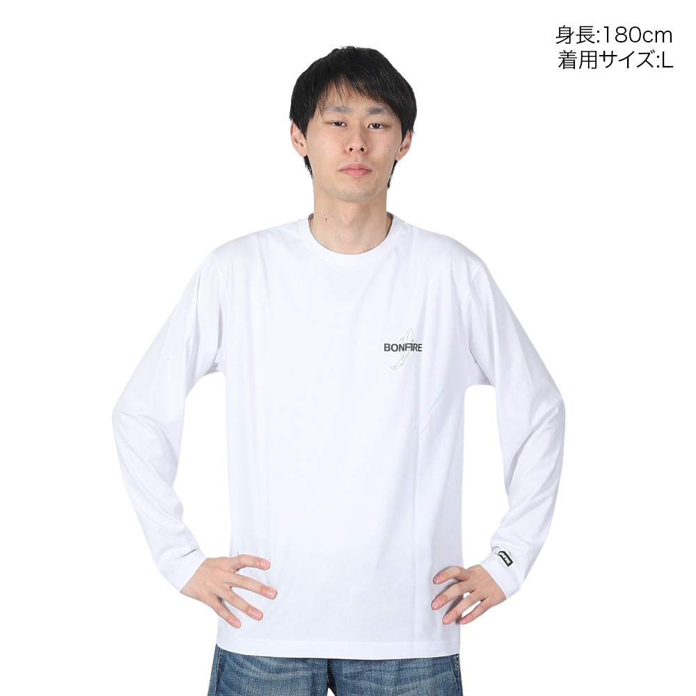 ボンファイア（Bonfire）（メンズ）RAINBOW TROUT 長袖Tシャツ 50BNF4SCD2311 WHT