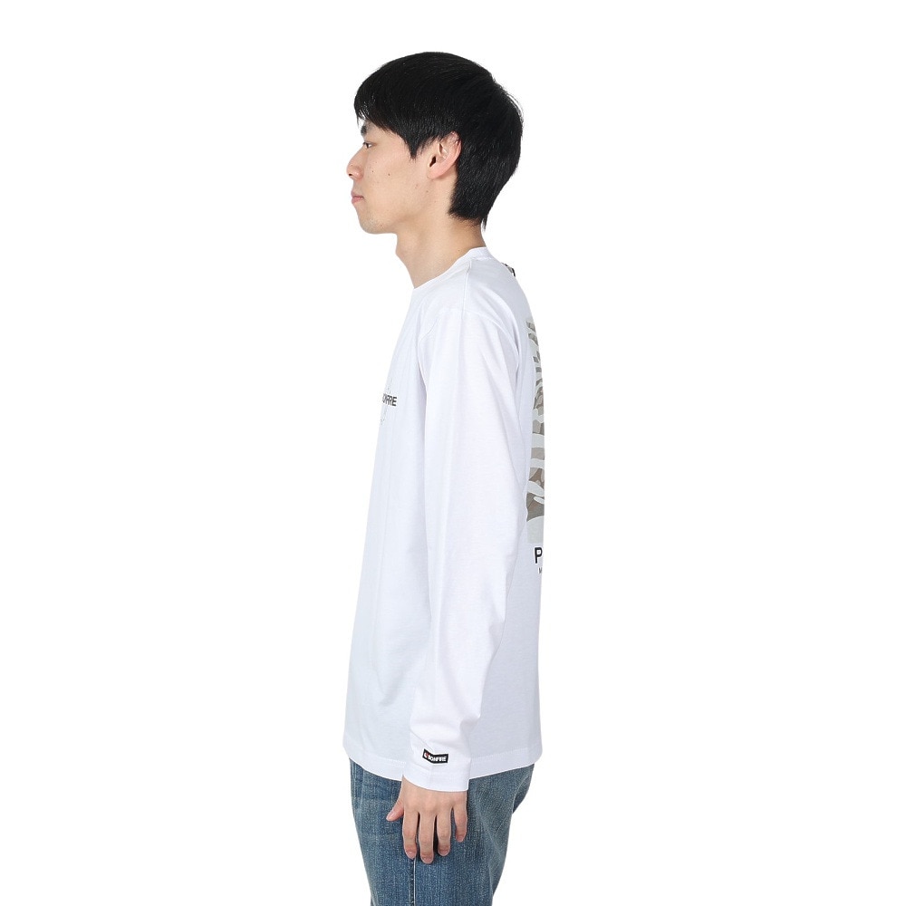 ボンファイア（Bonfire）（メンズ）速乾 ドライ バックプリント 長袖Tシャツ RAINBOW TROUT ニジマス 50BNF4SCD2311 WHT ホワイト