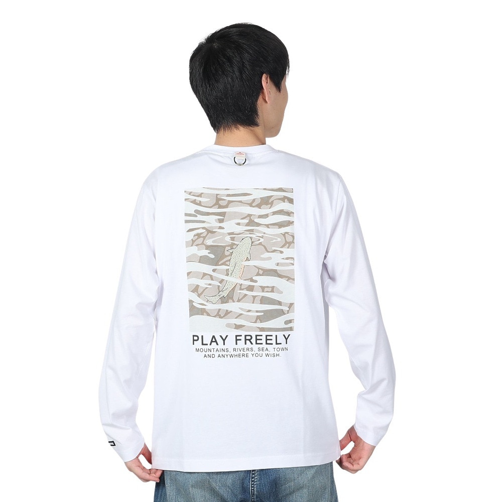 ボンファイア（Bonfire）（メンズ）RAINBOW TROUT 長袖Tシャツ 50BNF4SCD2311 WHT