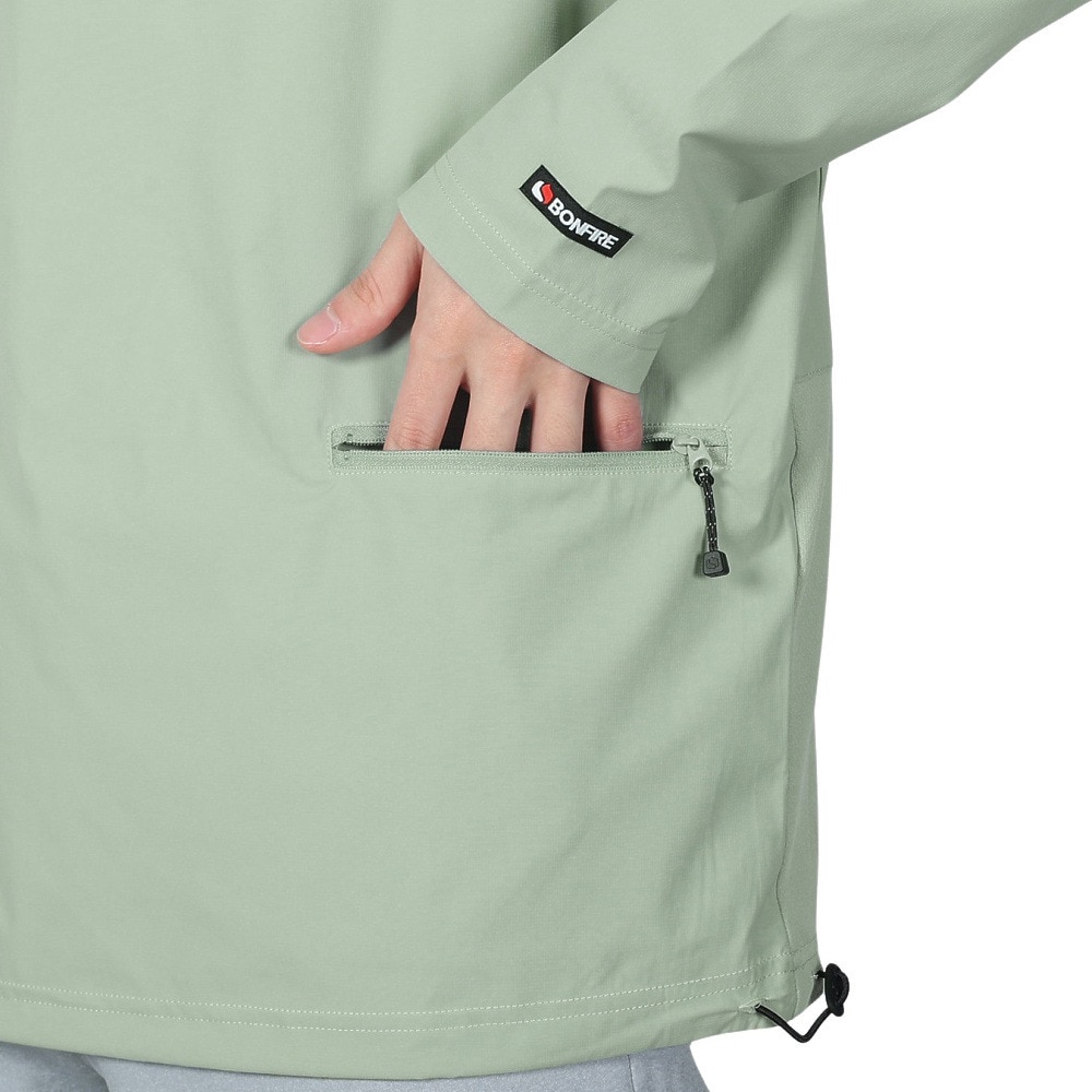 ボンファイア（Bonfire）（メンズ）速乾 撥水 ストレッチ BACKMESH.P 長袖Tシャツ 50BNF4SCD2313 MNT ミント ポケッタブル