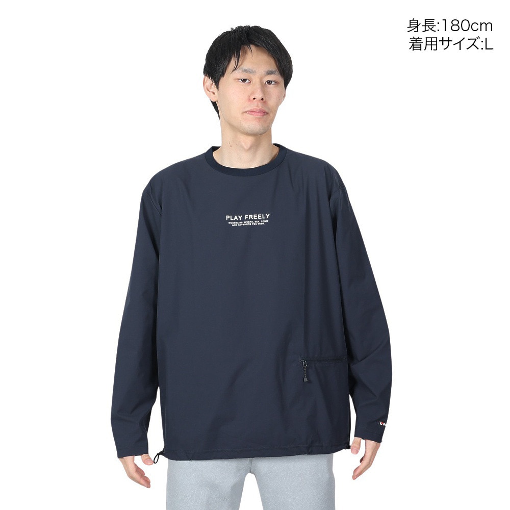 ボンファイア（Bonfire）（メンズ）速乾 撥水 ストレッチ BACKMESH.P 長袖Tシャツ 50BNF4SCD2313 NVY ネイビー ポケッタブル
