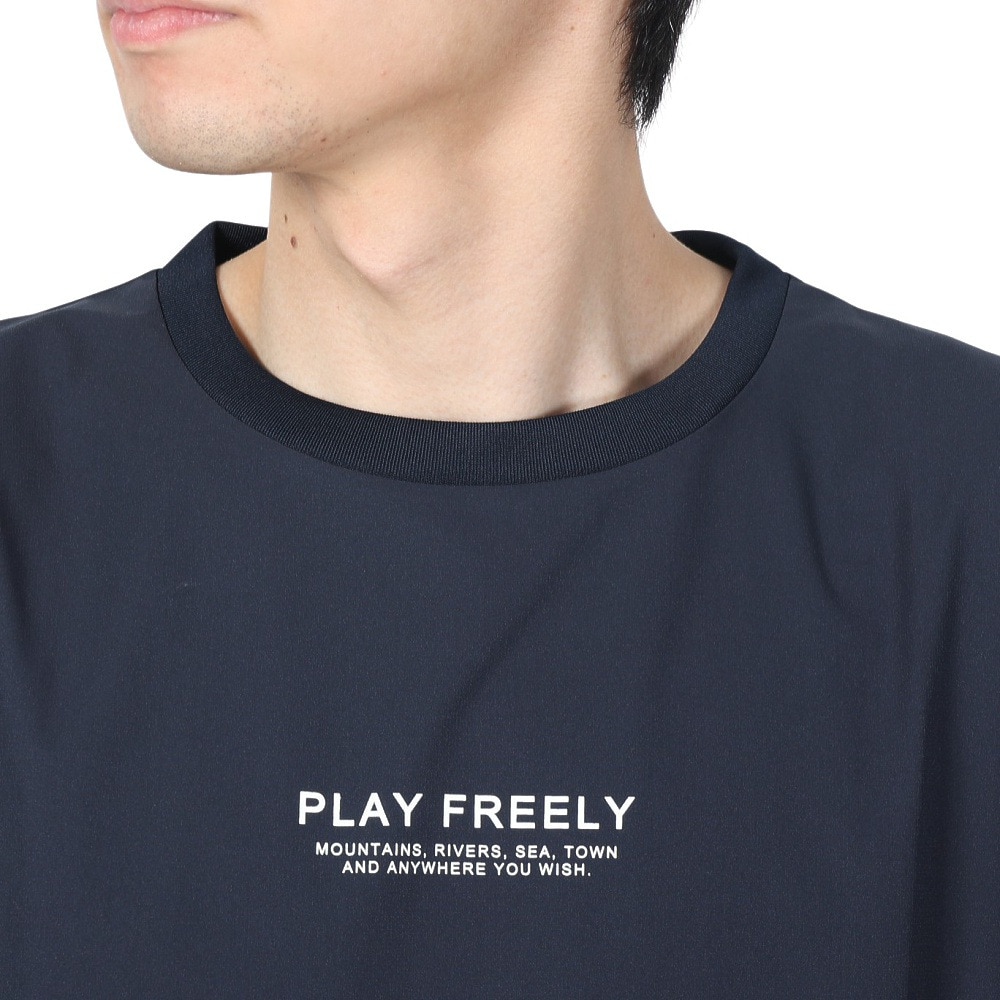ボンファイア（Bonfire）（メンズ）速乾 撥水 ストレッチ BACKMESH.P 長袖Tシャツ 50BNF4SCD2313 NVY ネイビー ポケッタブル