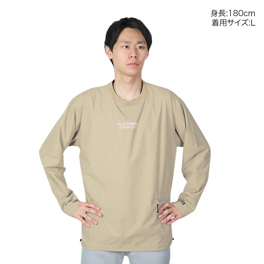 ボンファイア（Bonfire）（メンズ）速乾 撥水 ストレッチ BACKMESH.P 長袖Tシャツ 50BNF4SCD2313 SBEG サンドベージュ ポケッタブル