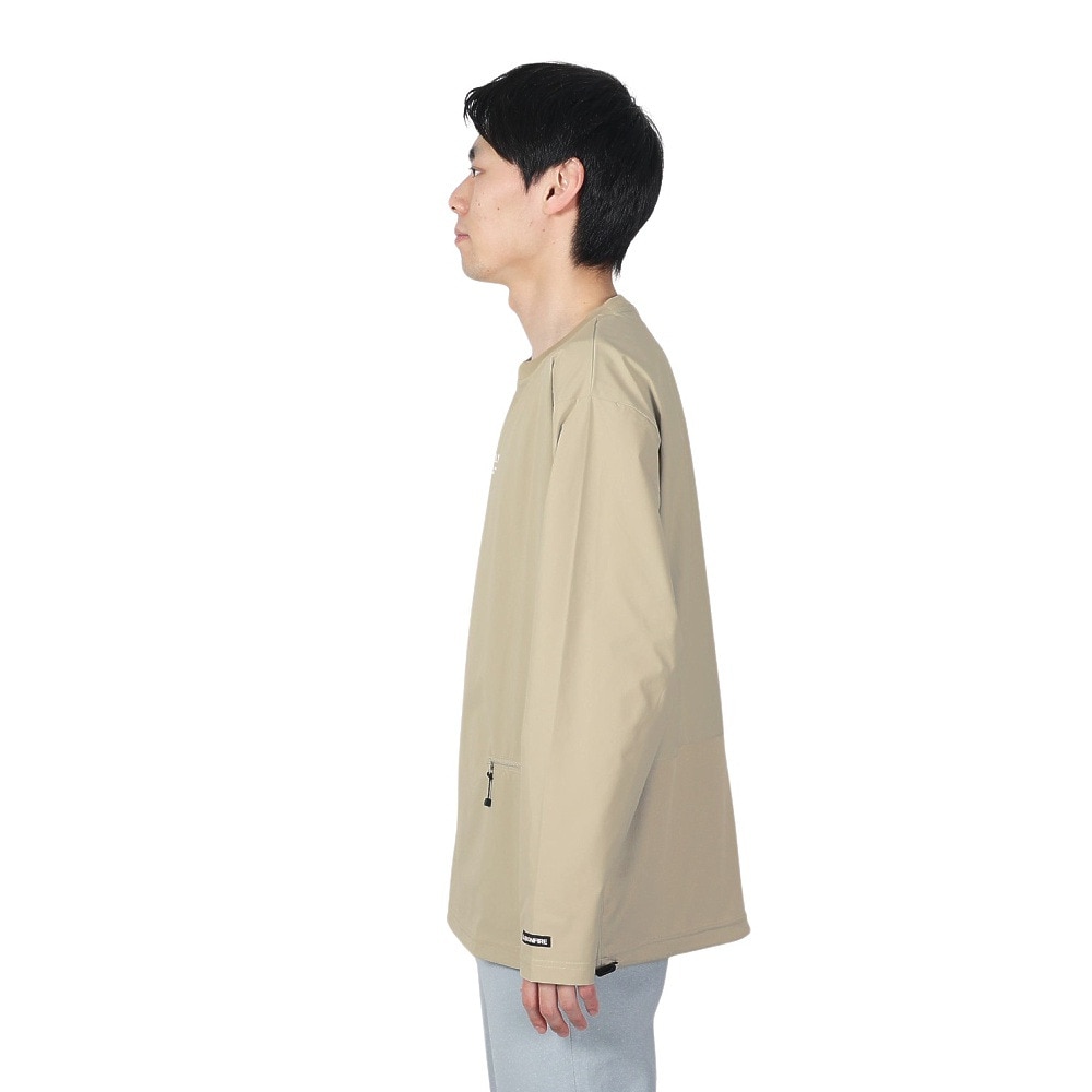 ボンファイア（Bonfire）（メンズ）速乾 撥水 ストレッチ BACKMESH.P 長袖Tシャツ 50BNF4SCD2313 SBEG サンドベージュ ポケッタブル