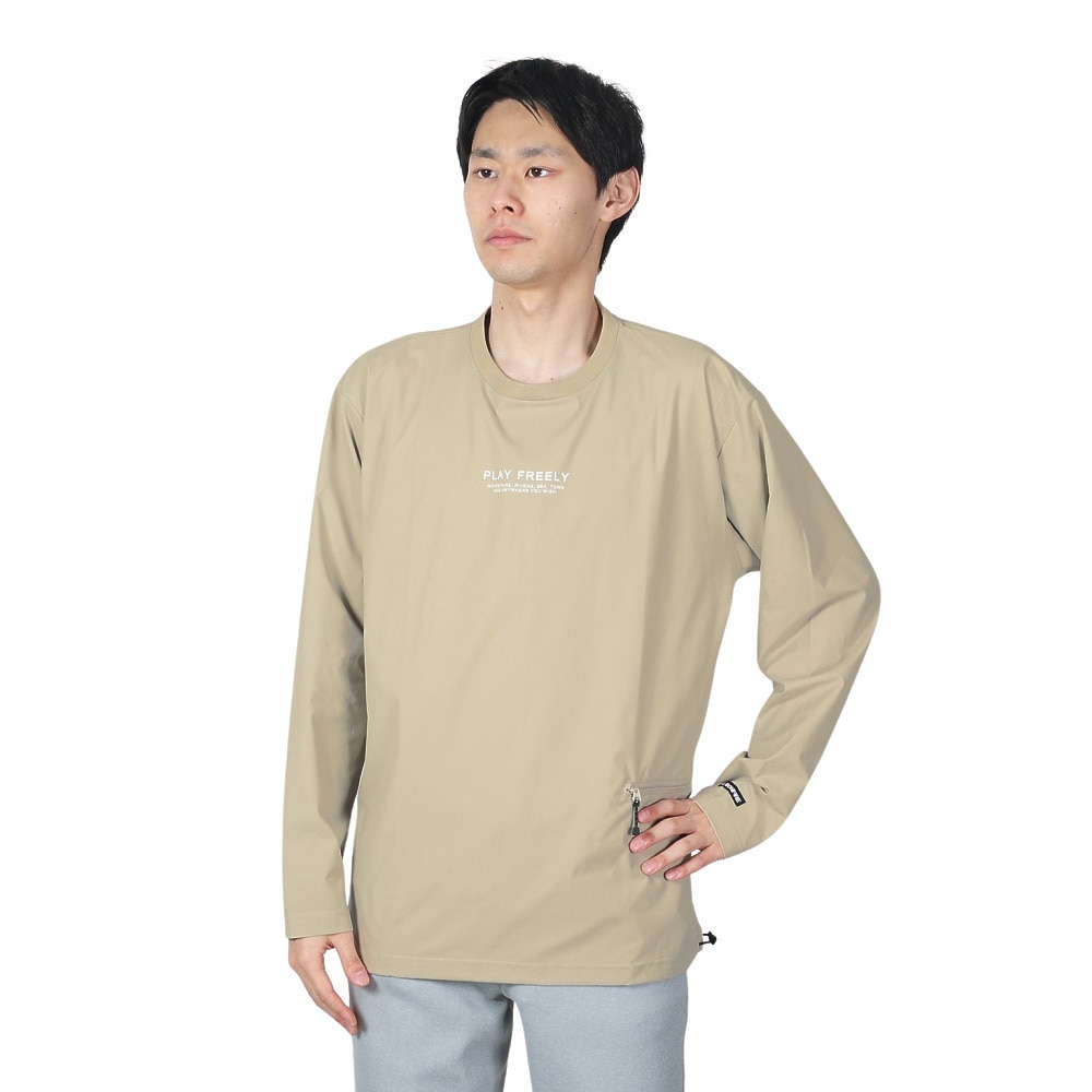ボンファイア（Bonfire）（メンズ）速乾 撥水 ストレッチ BACKMESH.P 長袖Tシャツ 50BNF4SCD2313 SBEG サンドベージュ ポケッタブル