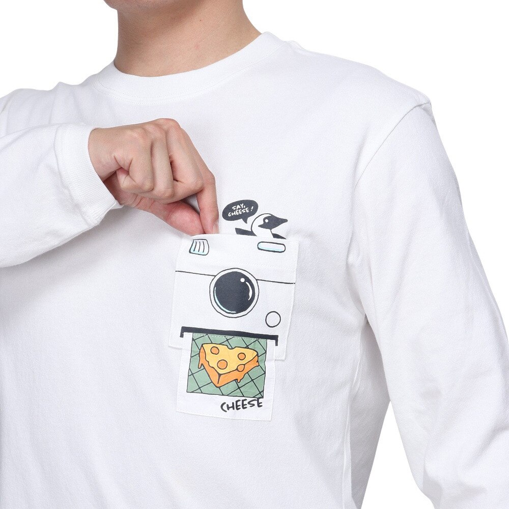 チャムス（CHUMS）（メンズ）インスタントカメラポケット ブラッシュド 長袖Tシャツ CH01-2451-W001