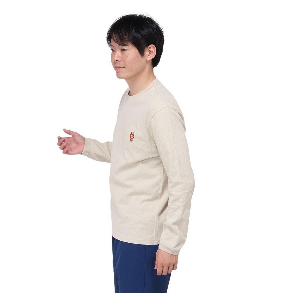 チャムス（CHUMS）（メンズ）長袖Tシャツ ロンT 屋台でオツカレ! ブラッシュド ロングスリーブTシャツ CH01-2452-G057 ベージュ