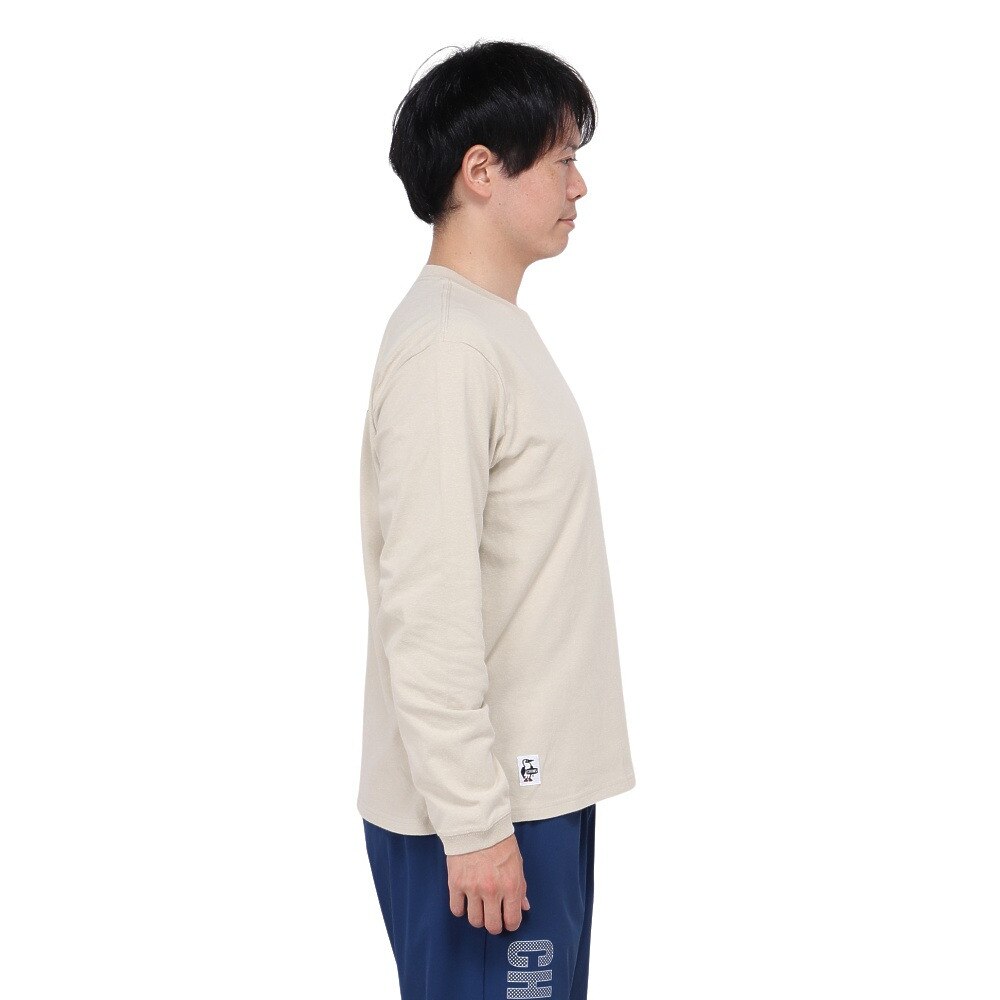 チャムス（CHUMS）（メンズ）長袖Tシャツ ロンT 屋台でオツカレ! ブラッシュド ロングスリーブTシャツ CH01-2452-G057 ベージュ