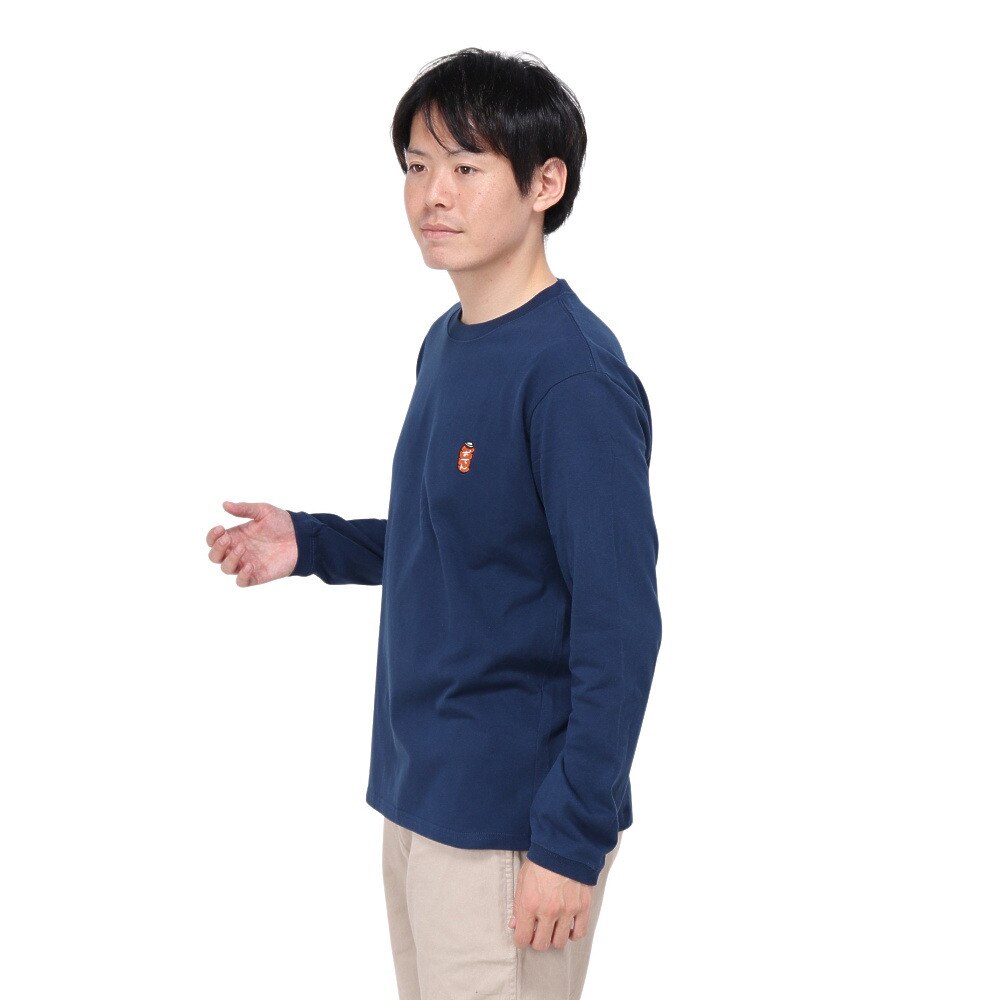 チャムス（CHUMS）（メンズ）長袖Tシャツ ロンT 屋台でオツカレ! ブラッシュド ロングスリーブTシャツ CH01-2452-N001 ネイビー