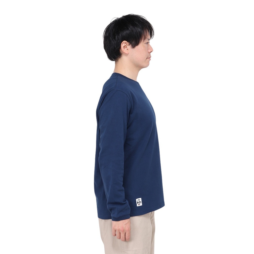 チャムス（CHUMS）（メンズ）長袖Tシャツ ロンT 屋台でオツカレ! ブラッシュド ロングスリーブTシャツ CH01-2452-N001 ネイビー