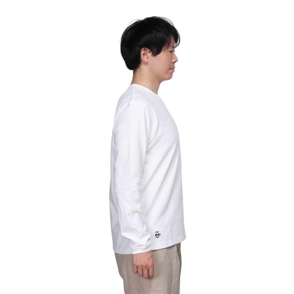 チャムス（CHUMS）（メンズ）長袖Tシャツ ロンT 屋台でオツカレ! ブラッシュド ロングスリーブ CH01-2452-W001 ホワイト