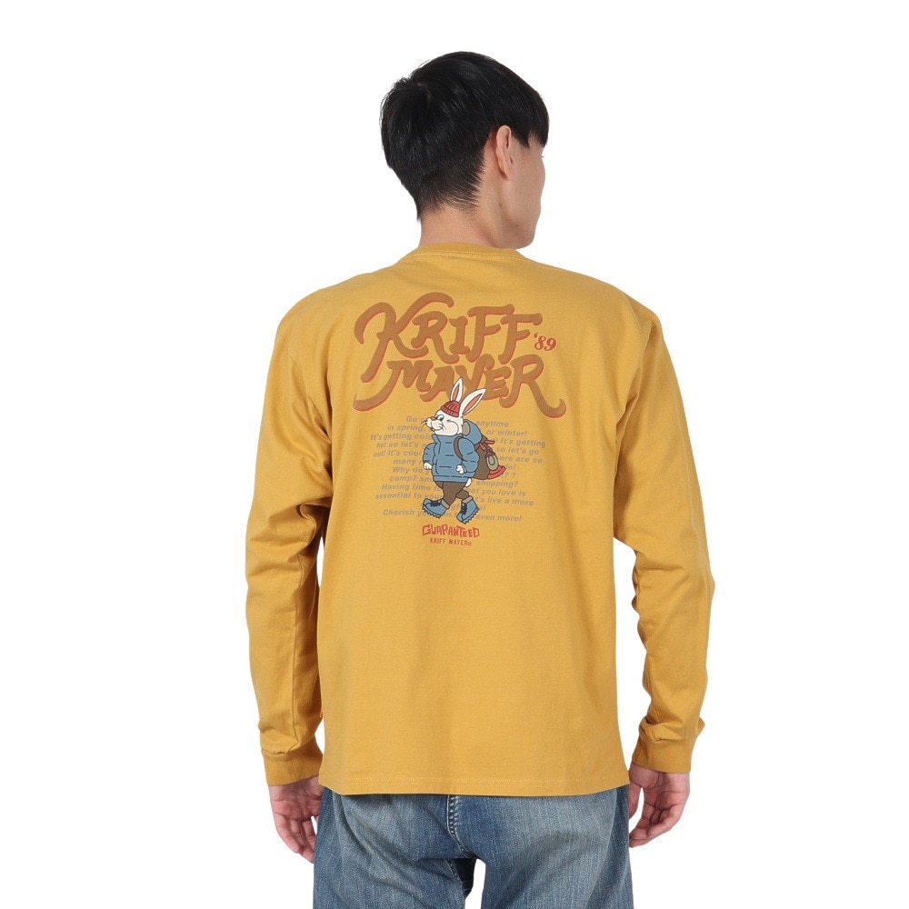 クリフメイヤー（KRIFF MAYER）（メンズ）ラビットバックプリントロンT 長袖Tシャツ 2417807:55:YELLOW