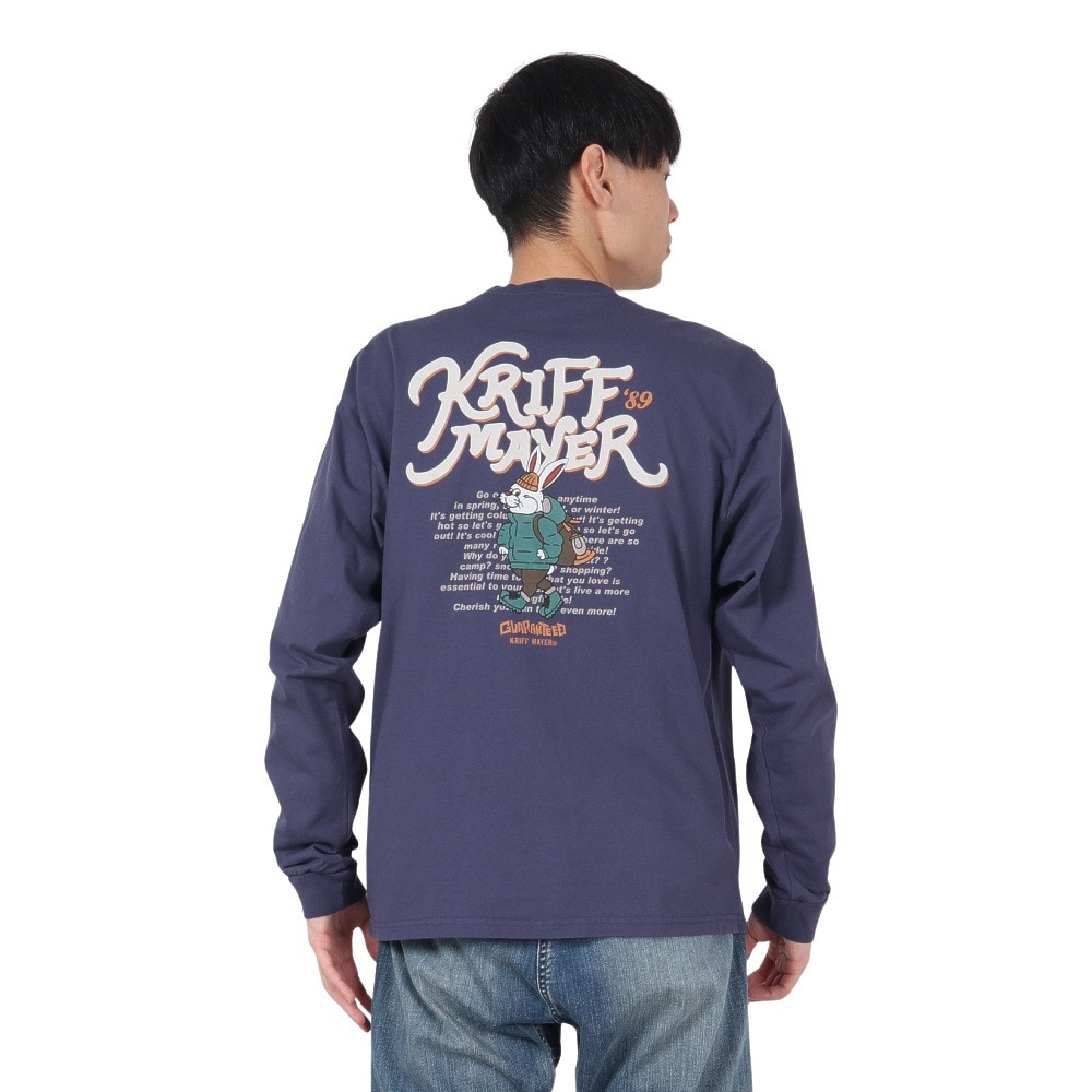 クリフメイヤー（KRIFF MAYER）（メンズ）ラビットバックプリントロンT 長袖Tシャツ 2417807:79:NAVY