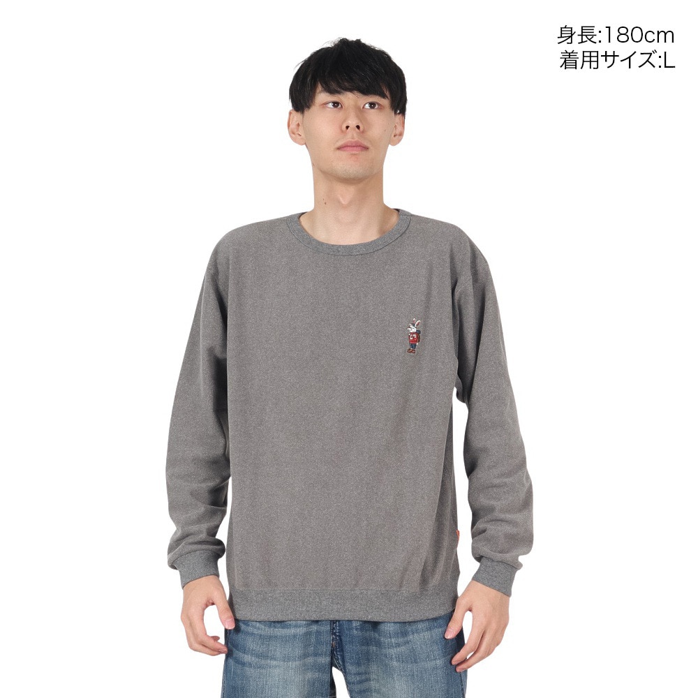 クリフメイヤー（KRIFF MAYER）（メンズ）モチノビ ラビットロンT 長袖Tシャツ スタンド 2417814:15:GRAY