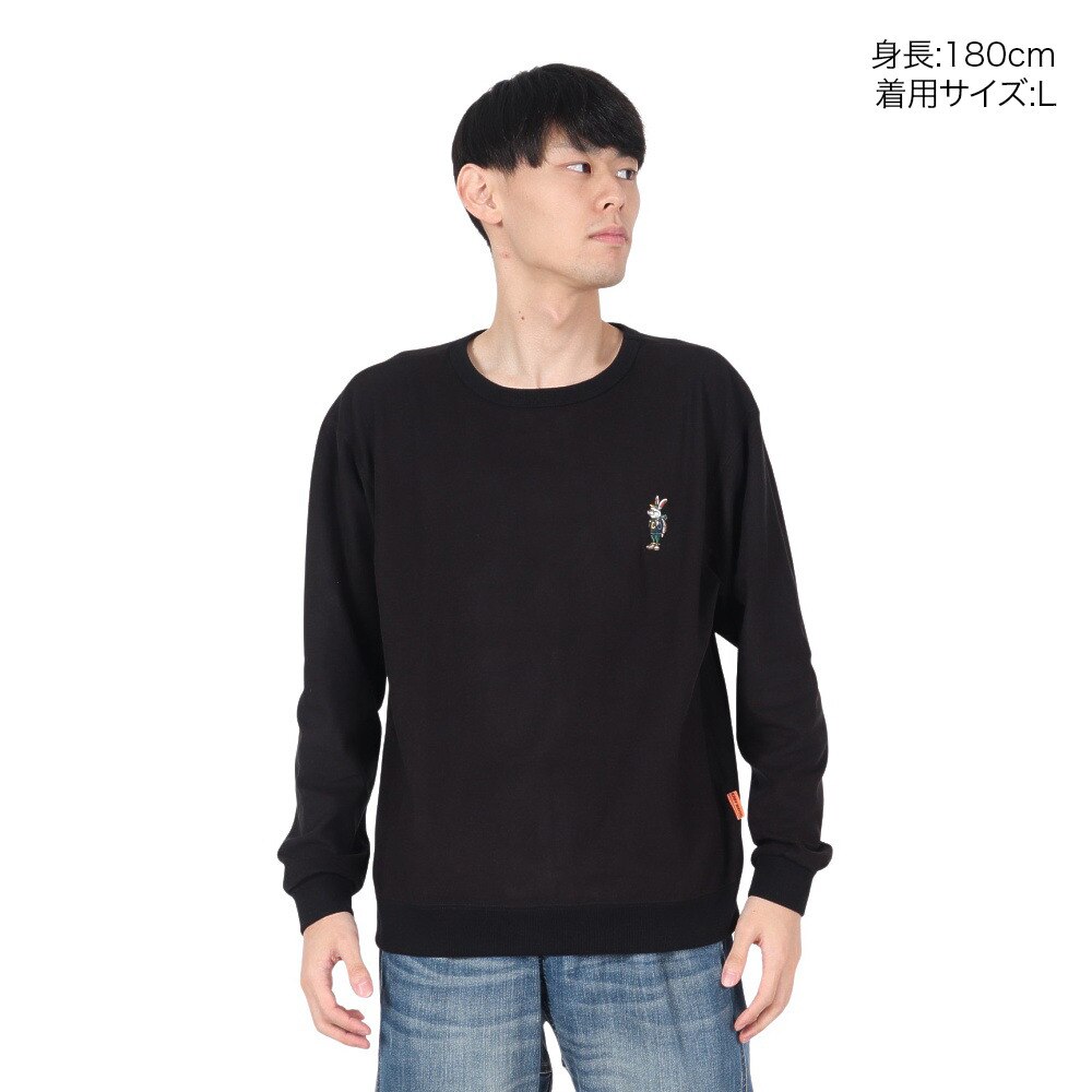 クリフメイヤー（KRIFF MAYER）（メンズ）モチノビ ラビットロンT 長袖Tシャツ スタンド 2417814:19:BLACK