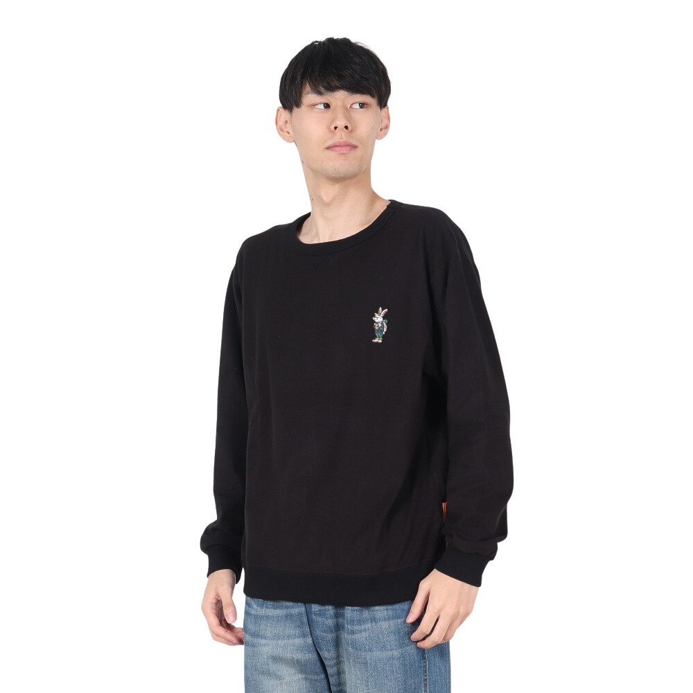 クリフメイヤー（KRIFF MAYER）（メンズ）モチノビ ラビットロンT 長袖Tシャツ スタンド 2417814:19:BLACK