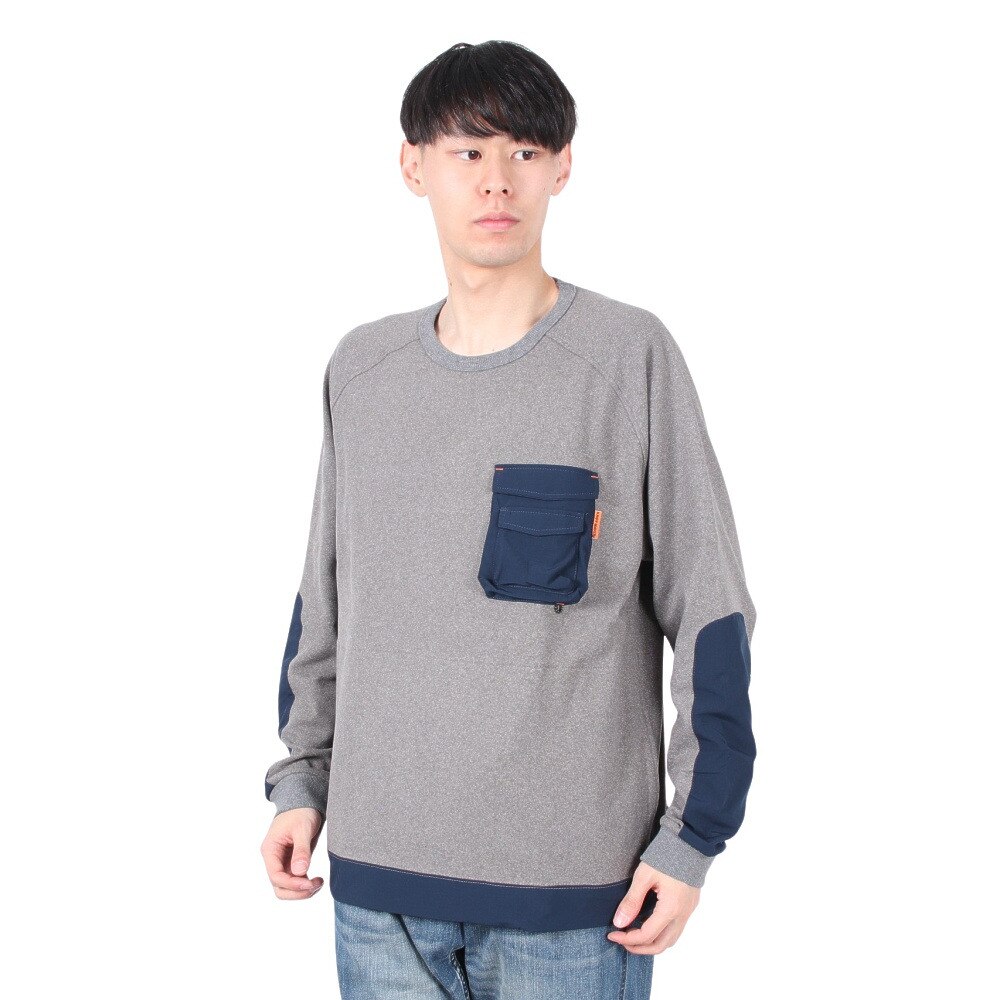クリフメイヤー（KRIFF MAYER）（メンズ）モチノビ デザイン クルーネック 長袖Tシャツ 2417815 15 GRAY