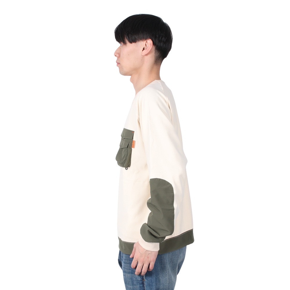 クリフメイヤー（KRIFF MAYER）（メンズ）モチノビ デザイン クルーネック 長袖Tシャツ 2417815:9:NATURAL