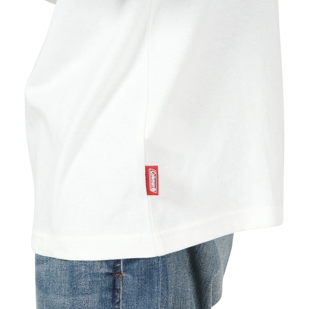 コールマン（Coleman）（メンズ）バックプリント 布帛 ポケット 長袖Tシャツ X5451A WHT