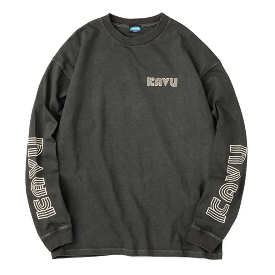 カブー（KAVU）（メンズ）ロングスリーブプリントTシャツ 19823014 ブラック
