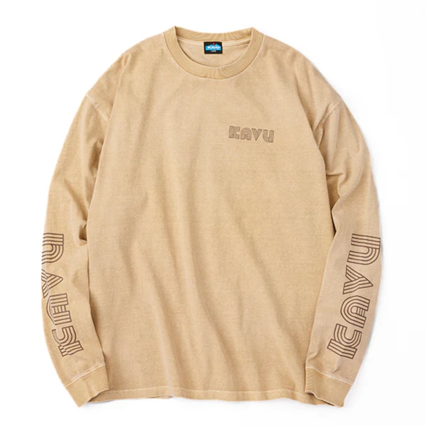カブー（KAVU）（メンズ）ロングスリーブプリントTシャツ 19823014 マスタード