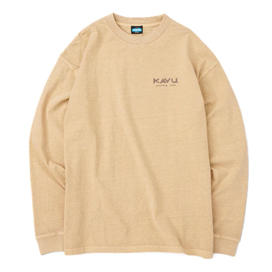カブー（KAVU）（メンズ）サーフロゴ ロングスリーブTシャツ 19823015 マスタード