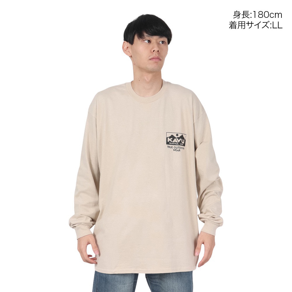 カブー（KAVU）（メンズ）トゥルーロゴ ロングスリーブTシャツ 19823029 サンド