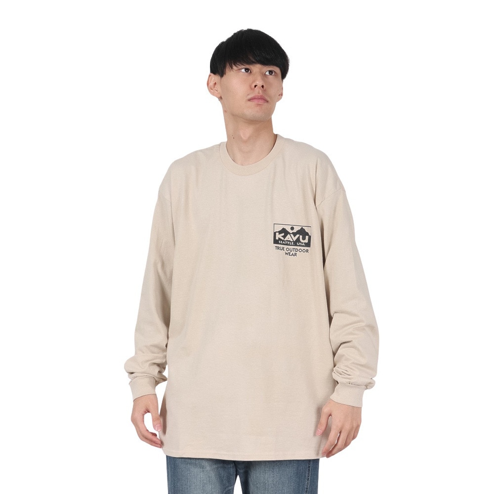 カブー（KAVU）（メンズ）トゥルーロゴ ロングスリーブTシャツ 19823029 サンド